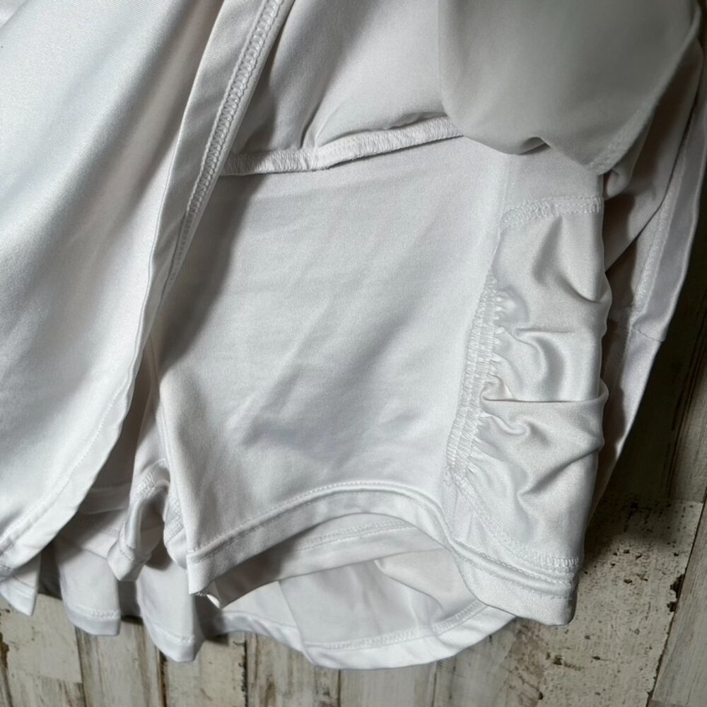 Zyia White Active Tennis Pleated Chill Clubhouse Skort Womens Size Large - Picture 6 of 6